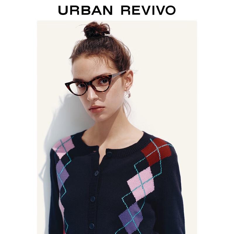 UR Women's Retro Plaid Knit Cardigan
