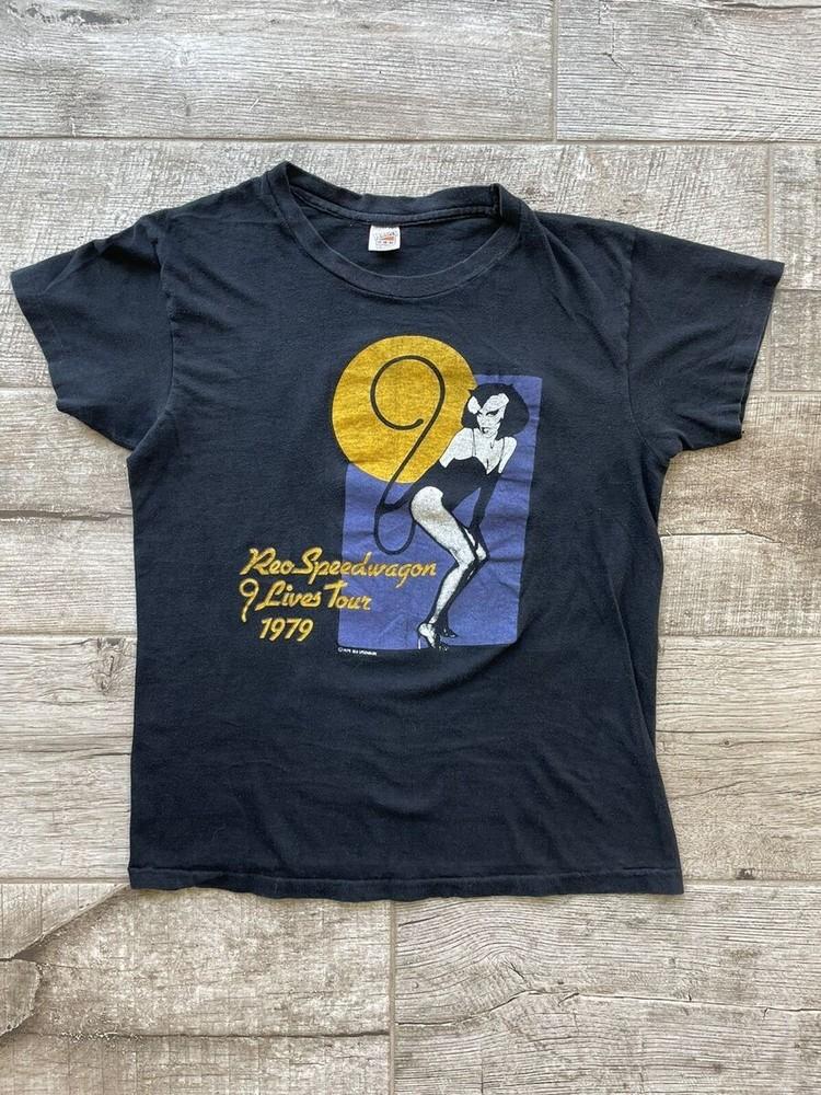 Vintage REO Speedwagon 1979 Nine Lives Tour T Shirt 100% cotton PT403 Unisex T-Shirt XL