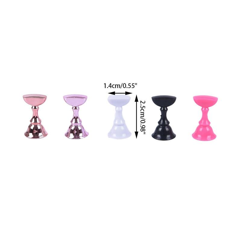 1Set False Nail Tips Practice Trainning Display Stand Holder Base Alloy Crystal Nail Art Polish Display Manicure Tools