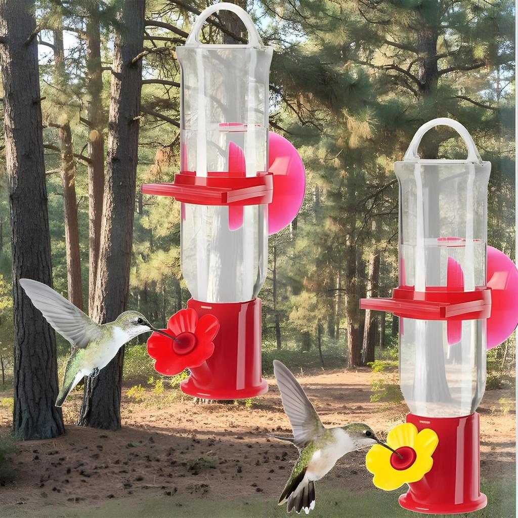 Hummingbird Feeder Window Leak Proof Suction Cup Waterer 2 Pack Flower Ports Design Hummingbird Feeders For Outdoors For House