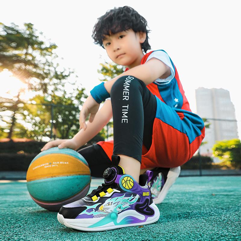 Adidași Copii Patru Sezoane Adidași Casual Baschet Pantofi Sport pentru Băieți Fete Buton Rotativ Confortabili Alergare Încălțăminte Copii