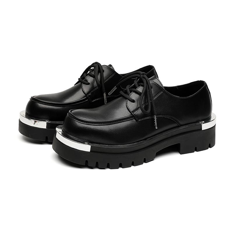 Fashion New Derby Men's Leather Shoes Trendy Classic  Styles Outdoor Leisure Street Fashion Dress Party Black Shoes Handsome