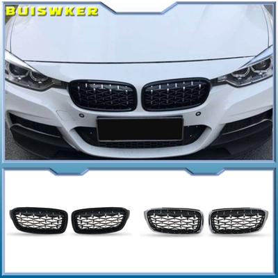 1 Paar Frontgrills Diamant Schleierkraut Silber Nierengrill Für BMW 3er F30 2012- Ersatz Racing Front