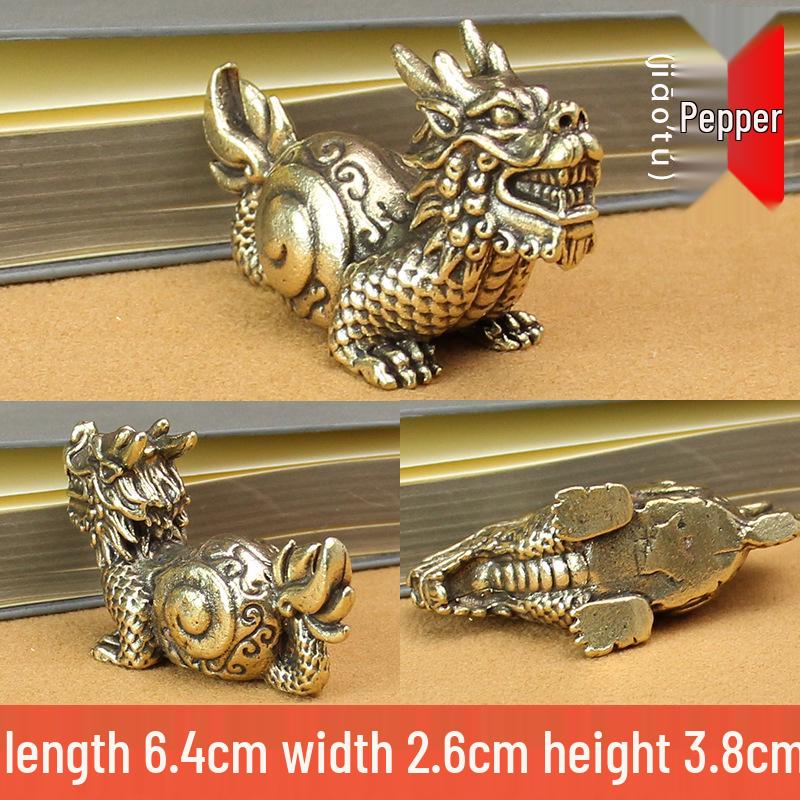 Brass Dragon Nine Sons Keychain and Yazi Taotie Car Ornament Gift