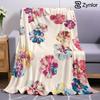 Vibrant Floral Watercolor Ultra Soft Sherpa Fleece Blanket Fluffy Warm Halloween Cozy Throw for Couch Bedroom Gift All Season