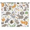 Curtain Cartoon Animal Bear Deer Love Kitten Digital Printing Blackout Curtain Punching