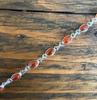 Solid 925 Sterling Silver Carnelian Oval Gemstone Handmade Bracelet Dainty Silver Bracelet