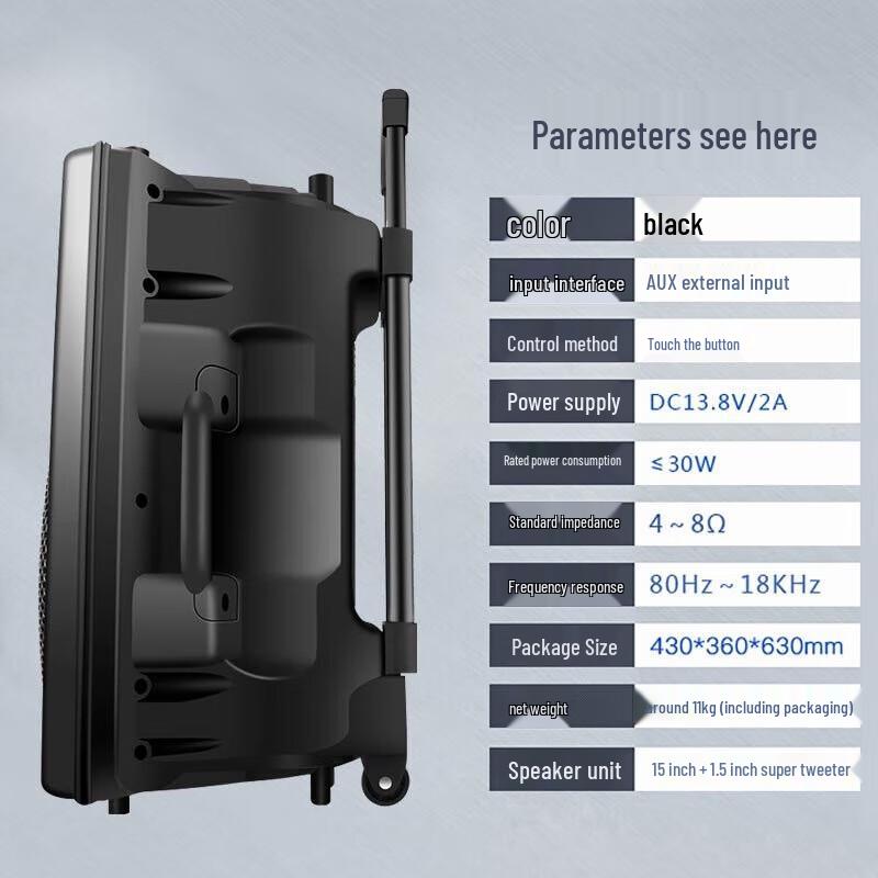 Suoai SA-X20 15-inch Portable Bluetooth Karaoke Speaker with Dual Microphones