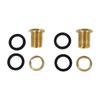 2-Pack Water Tank Connector, 1/2" Female NPT and 3/4" Male GHT, Solid Brass, Bulkhead Fitting with 2 Rubber O-Rings