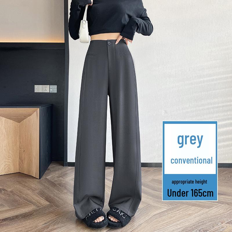 

2026 Spring Women s Deep Gray High-Waisted Wide-Leg Drape Pants: Slimming, Versatile, Floor-Length Casual Style Extra Large глубокий/серый