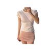 Summer Pure Desire Spice Girl Skinny Bow Embroidered Half Sleeve Top Women's Simple Temperament Fashion T-Shirt