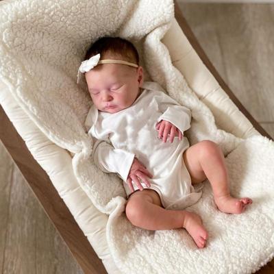 20'' 50cm Realistic Asleep Reborn Baby Doll with 3D Painted Skin Visible Veins Simulation Doll Soft Touch Cloth Body Alive Baby Doll Kid Playmate Toy