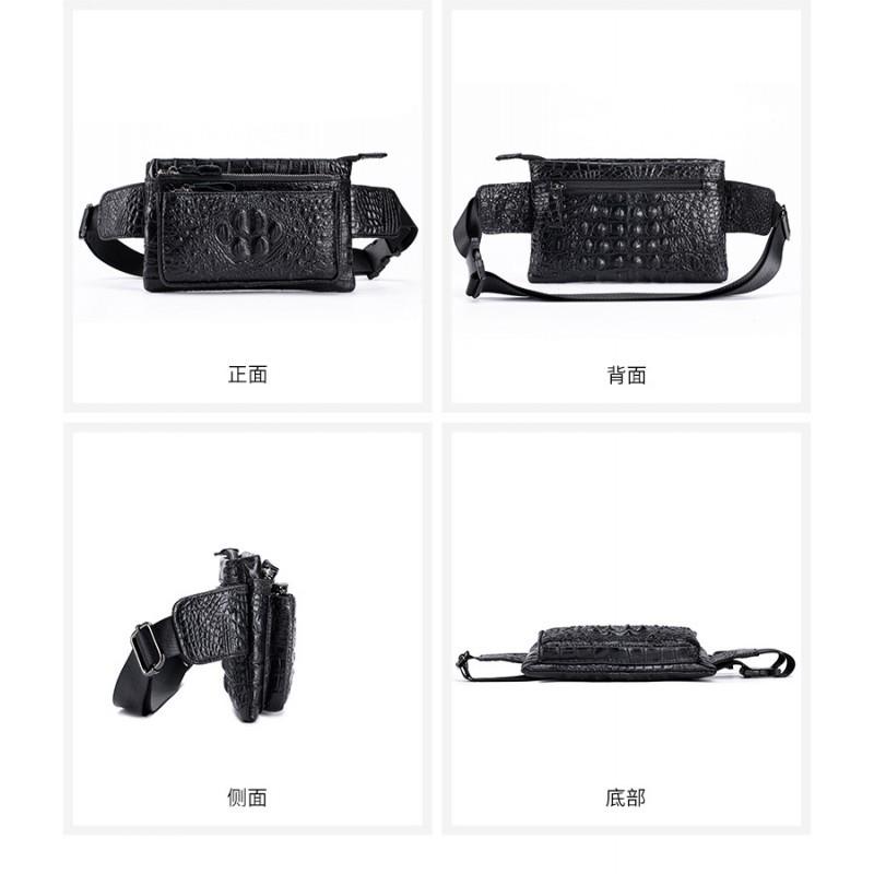 Kopfschicht Rindsleder Hüfttasche Herren Multifunktional Sport Leder Crossbody Handys Hochwertiges Gefühl