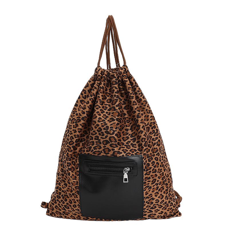 Schoolbag autumn and winter premium sense retro leopard print backpack female 1011 new cute cat student travel small backpack
