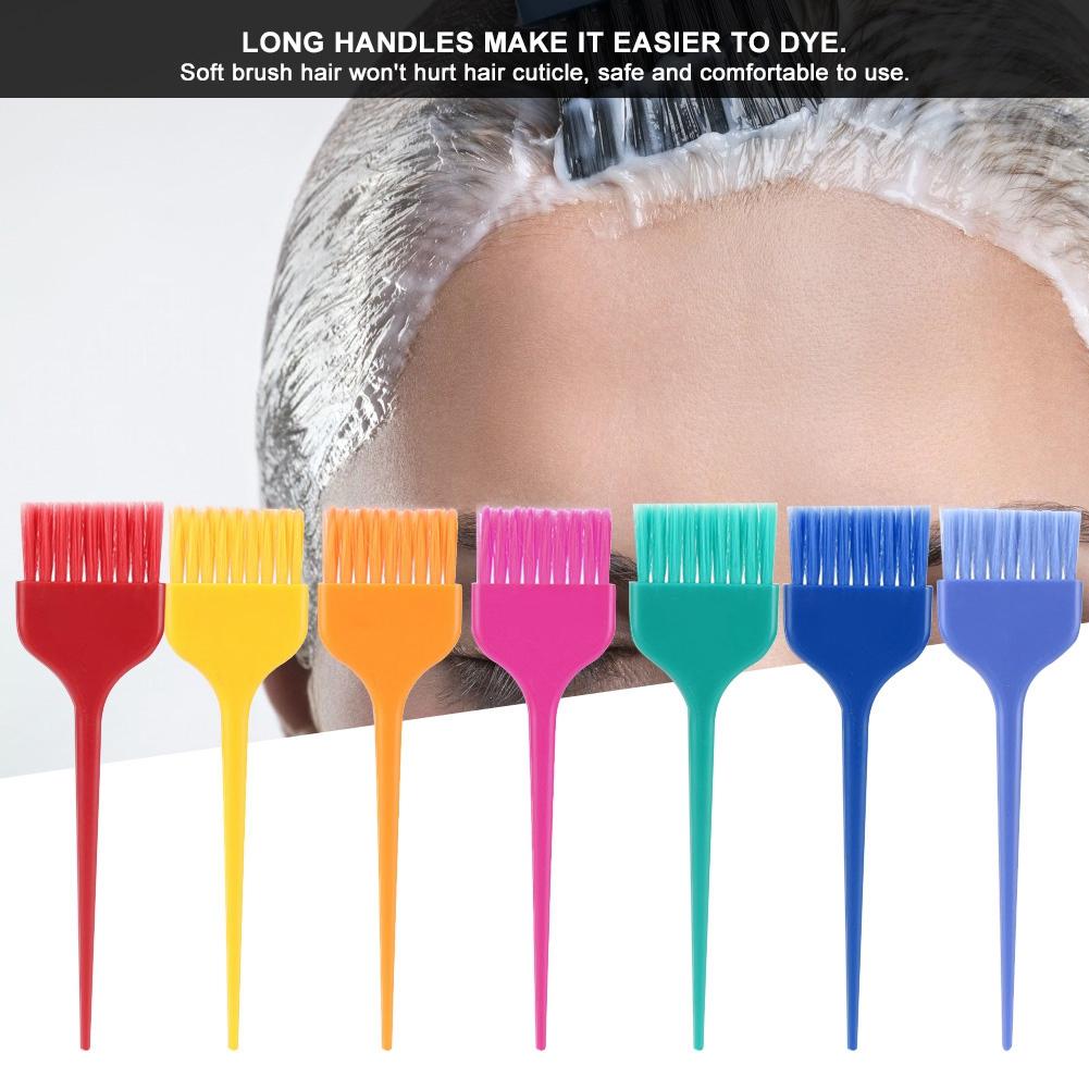 7Pcs Colorful Hair Dyeing Brush Set Hairdressing Salon Barber Hair Coloring Tool Kit C 306