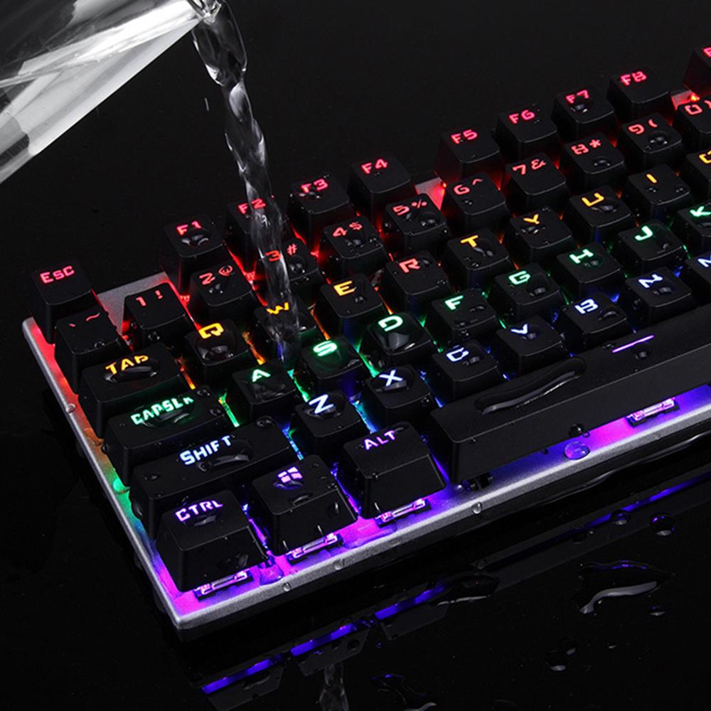 Y-FRUITFUL K137 Wired Mechanical Keyboard 104 Keys RGB Backlit Blue/Red Switch Gaming Keyboard