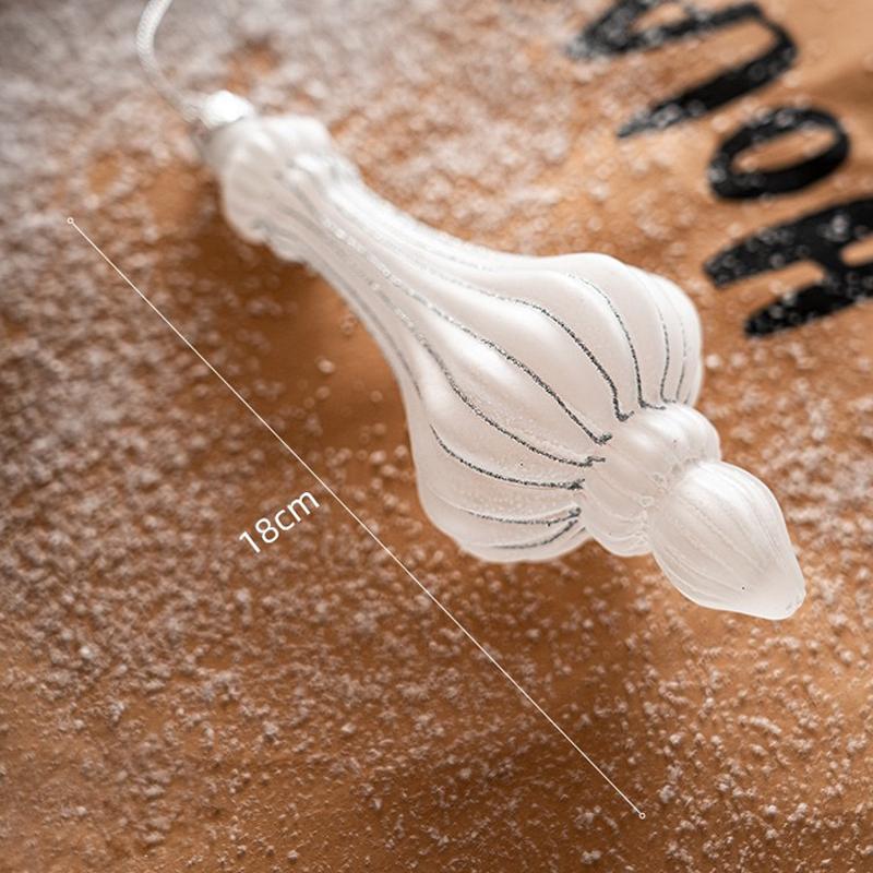 1 Zestaw Szklane Bombki Przezroczyste Białe Ozdoby Świąteczne 2025 Nowy Rok Dom Dekoracje Choinkowe Zimowe