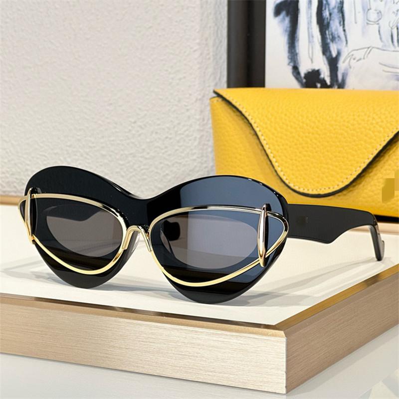 Cat Eye Sunglasses Women  Luxury Brand Designer Vintage Y2k Punk Sun Glasses For Men Double Frame Retro Eyewear Shades UV400