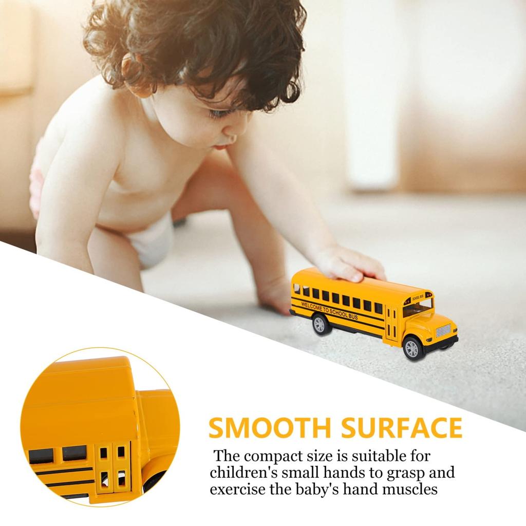 Toyvian School Bus Toy Diecast Model Car School Bus Toy with Opening Doors for Everyday Play 132