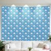 Blue Cloud Pattern Tapestry Wall Hanging Nursery Decor Kids Room Backdrop Sky Bohemian Minimalist Aesthetic Bedroom Art Textile