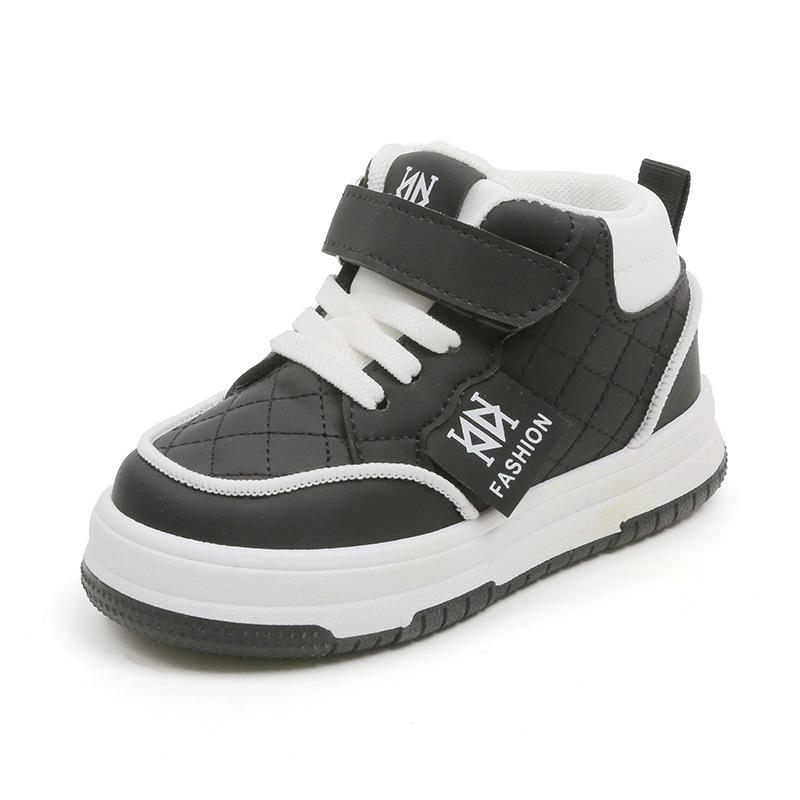 Children's High-Top Casual Sports Shoes 2026 - Soft Sole White Sneakers for Boys and Girls, Spring/Autumn Collection.