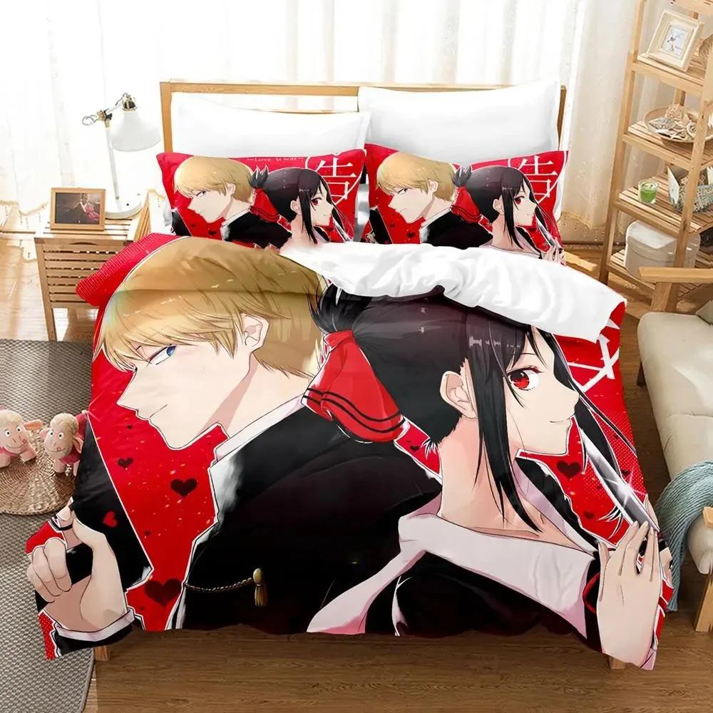 Anime Kaguya-Sama Love Is War Bedding Set Duvet Cover Bed Set Quilt Cover Pillowcase Comforter King Queen Size Boys Adult