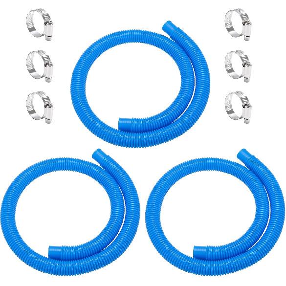 Pool Pump Hoses 1.25 Inch X 59 Inch Filter Pump Replacement Pool Hose For Above Ground Pools Flexible PE Tube For Swimming Systems (4 Pcs Blue)