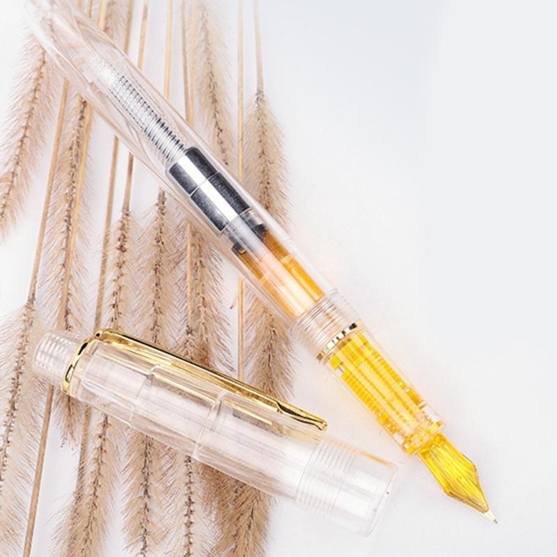 Fountain Pen Clear Signature Pen 0.5mm Calligraphy Pen Colored Ink Pen Smooth Writing Pen School Office Supplies