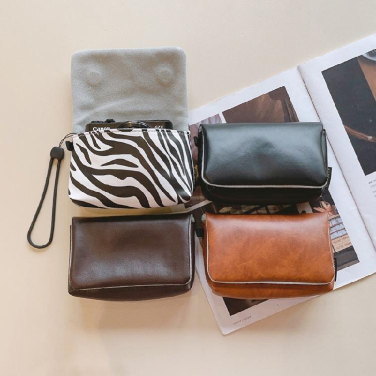 PU Camera Storage Bag for ZV 1F Users and More Digital Camera Vlog Camera with Convenient Compartments