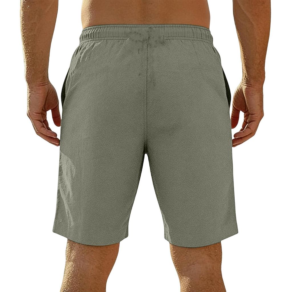 Men's Thin Flax Breathable Beach Sports Leisure Loose Five Points Short
