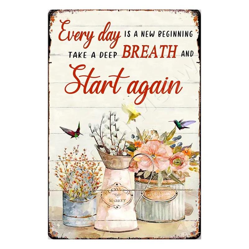 Welcome To Our Garden Metal Tin Signs, Dirty Hoe Wall Art, Sunflower Retro Poster for Home, Yard, Plants Decor, Garden Rule S