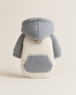 Excellent Soft Dress Up Pocket Decor Winter Two-legged Pet Dogs Fleece Hooded Coat for Daily Wear Dog