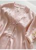 2025 Women's Mulberry Silk Pajamas: Short Sleeve, Frog Button, Chinese Hanfu Style