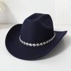 Western Cowboy Top Hat Men's and Women's Casual Top Hat Party Jazz Hat Felt Hat