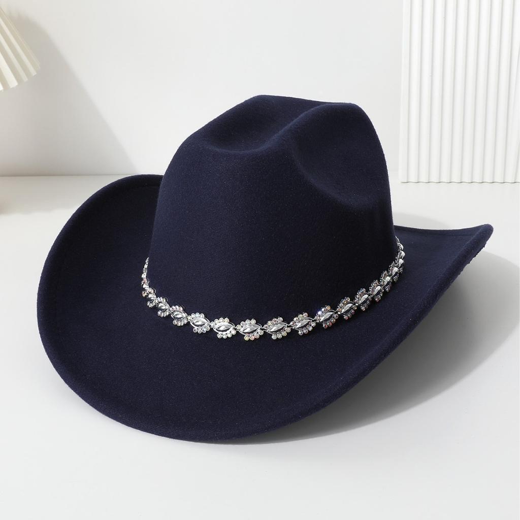 Western Cowboy Top Hat Men's and Women's Casual Top Hat Party Jazz Hat Felt Hat