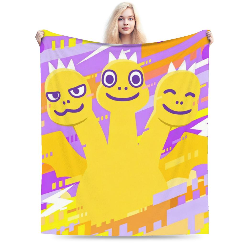 Chibi Monster Island Buddies Fleece Throw Blankets 80S Blanket For Sofa Office Super Soft Bed Rug