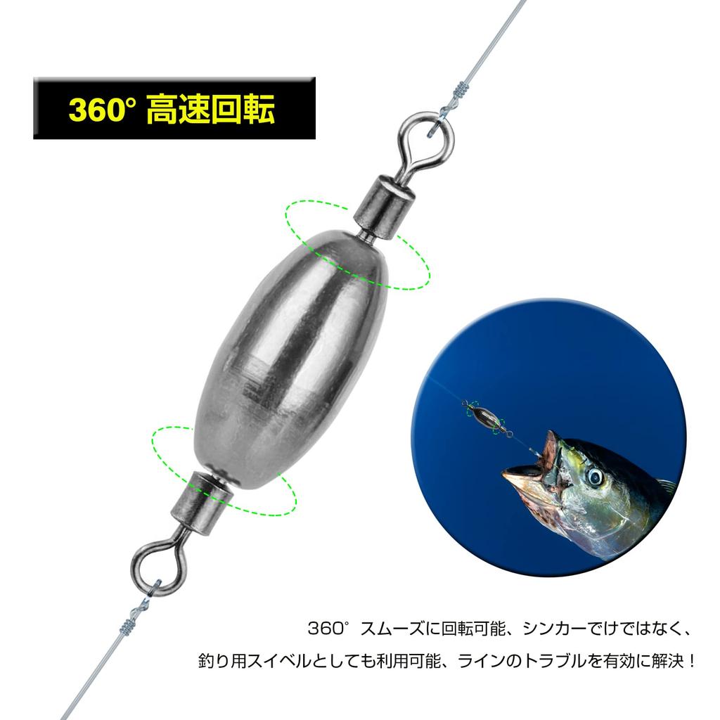 AMYSPORTS Texas Sinker Fishing Sinker with for Hole Shackle and More Barrel, #2 (2.1g), 15-Piece Set, Fishing, Fishing, Eging, Rockfish,