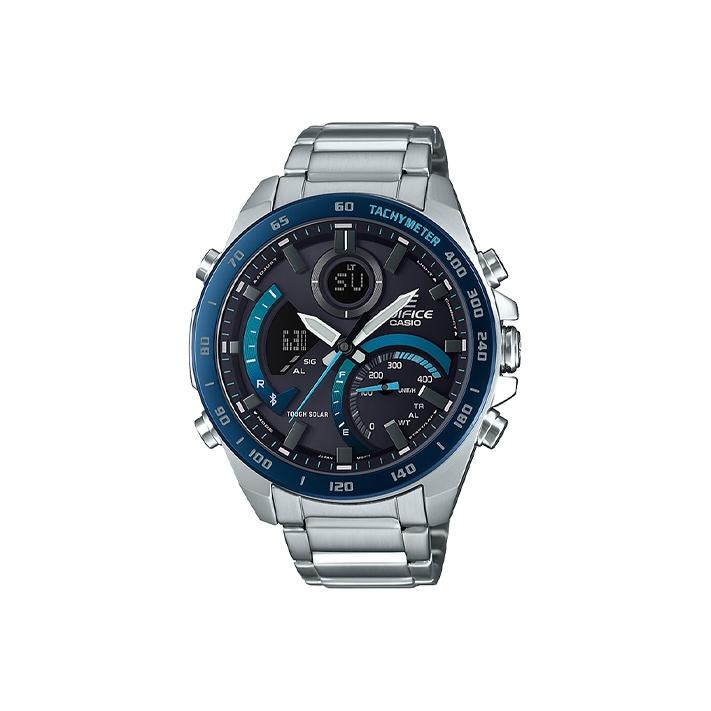 CASIO Men EDIFICE Watch ECB-900DB-1B Silver Strap