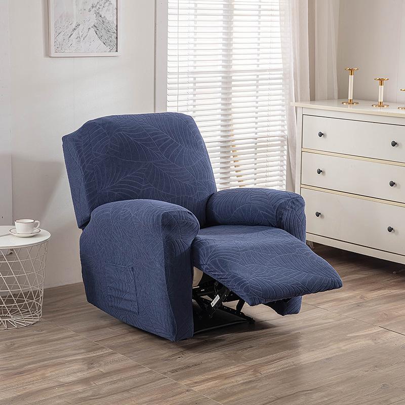 1/2/3 Seater Recliner Sofa Cover Solid Color Cushion Cover Sofa Cover Lazy Chair Jacquard Waterproof Leaf Shapeed Sofa Covers