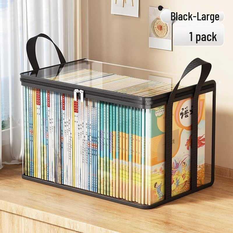 Large Transparent Foldable Book Storage Box - Dustproof Artifact for Students and Old Books