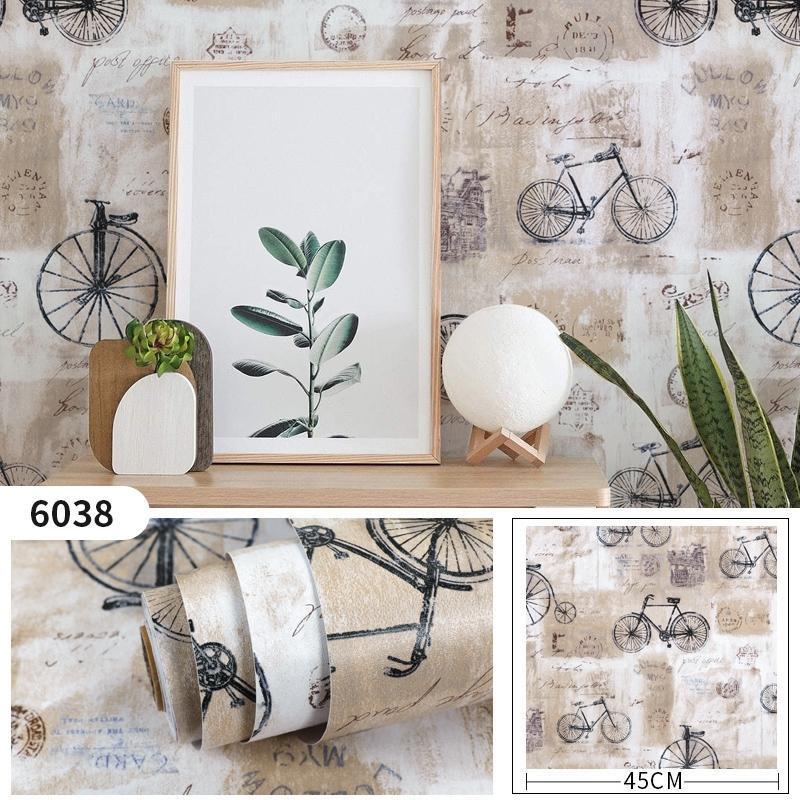 

Более толстые самоклеящиеся водонепроницаемые обои из ПВХ: Европейский пасторальный дизайн для спален, общежитий и фона для прямых трансляций 0.45×10m