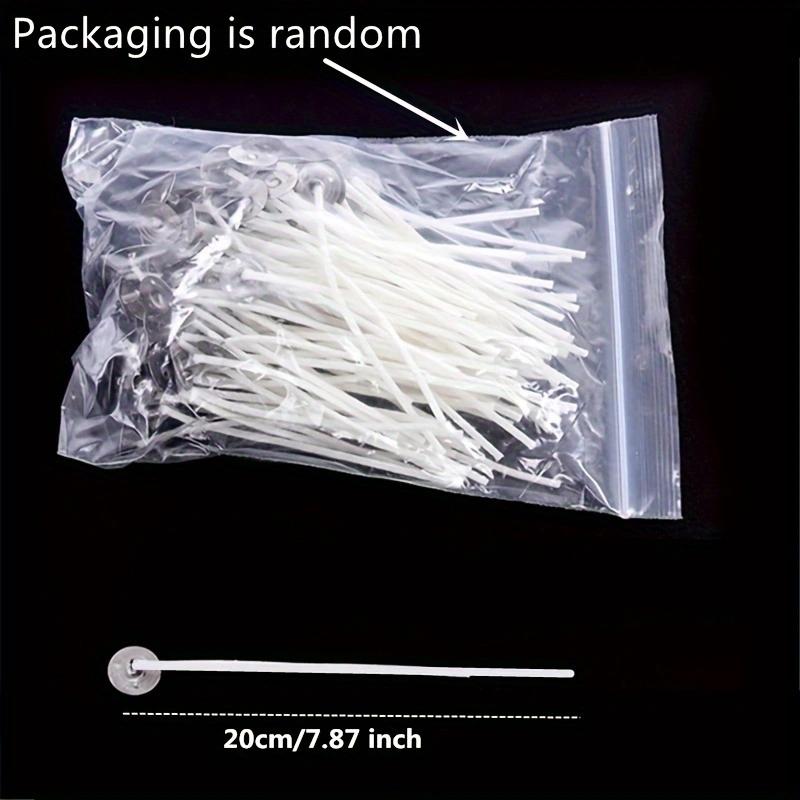 100Pcs Candle Wick with Metal Base, Handmade Aromatherapy Candle Wick, Homemade Beeswax Candle Consumables
