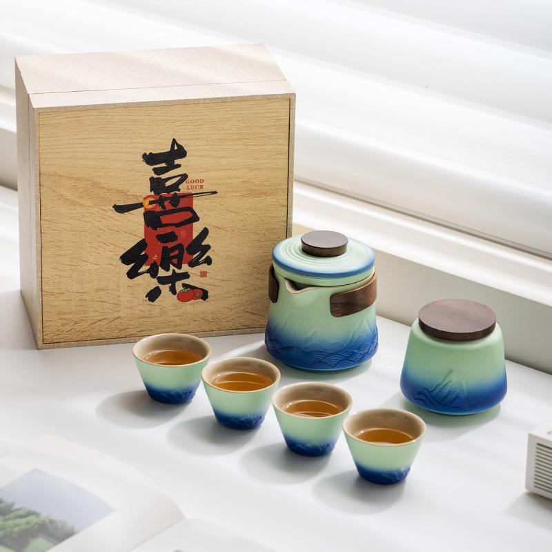 Business gift box, gift box set, tea can, gift box with gift, ceramic universal high-end sealed jar.