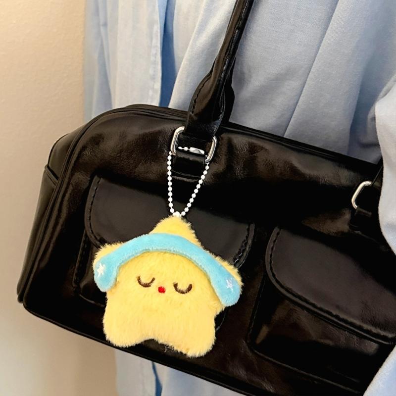Soft Star Keychain Plush Toy Charm For Bags Backpacks Car Decoration