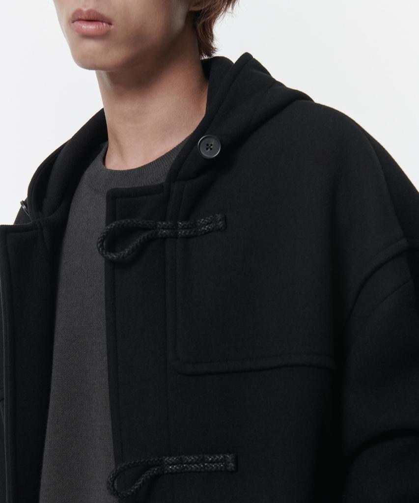 Musinsa Standard Wool Blend Extra Oversized Duffle Coat [Black]