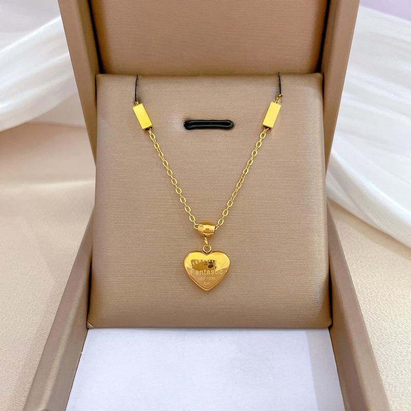 Popular Element Personality Minimalist Wind Furnace Real Gold Necklace Female Collarbone Chain