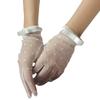 Lace Bridal Gloves with Dot Pattern Easy to Wear Handwear Sheer Gloves for Various Occasion Wedding Ceremony