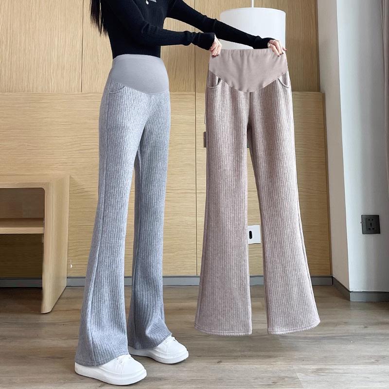 2025 Spring/Autumn Wide Leg Maternity Pants - Flare, Loose, and Slimming Fit M