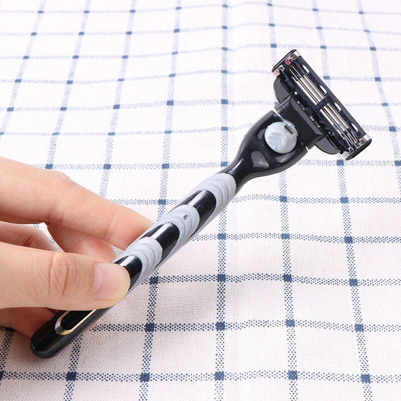 Siyah 5 adet/takım 1 makine 4 bıçak manuel erkek epilasyon tıraş bıçağı değiştirilebilir tıraş bıçakları