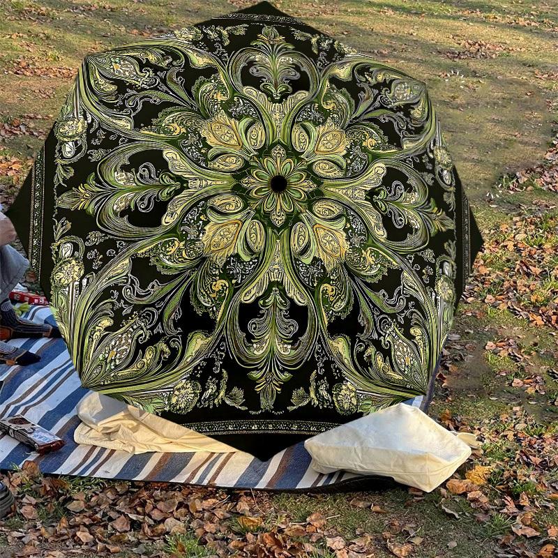 1PC Floral Pattern Umbrella-8-Rib Reinforced Portable Folding Travel Suitable for All Seasons Outdoor Daily Use Is an Ideal Choice -K0344